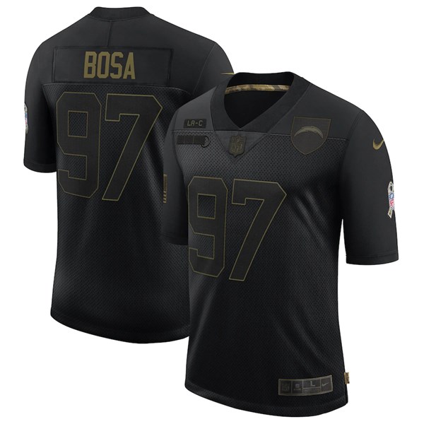 Men's Los Angeles Chargers #97 Joey Bosa Black NFL 2020 Salute To Service Limited Stitched Jersey